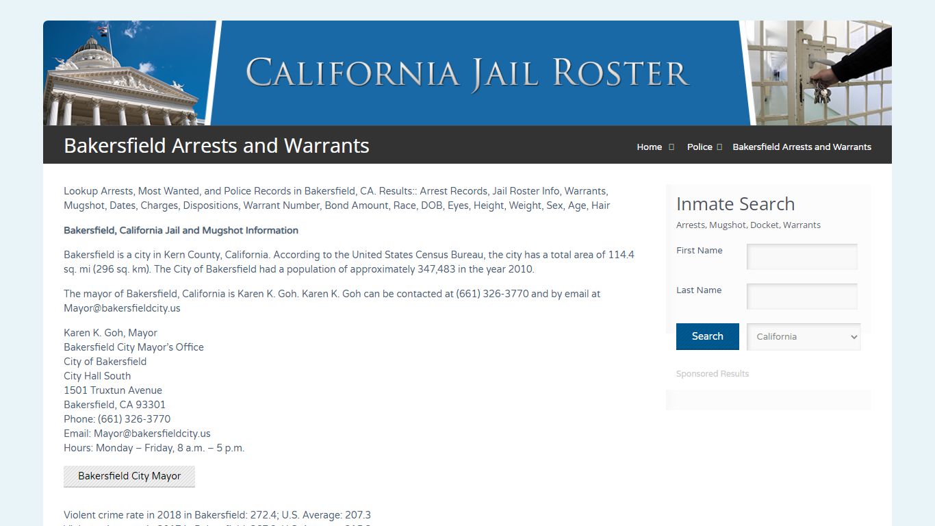 Bakersfield Arrests and Warrants | Jail Roster Search